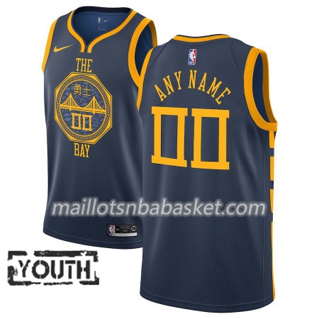 Maillot Enfant Golden State Warriors Personnalisable 2018-19 Nike City Edition Bleu Swingman